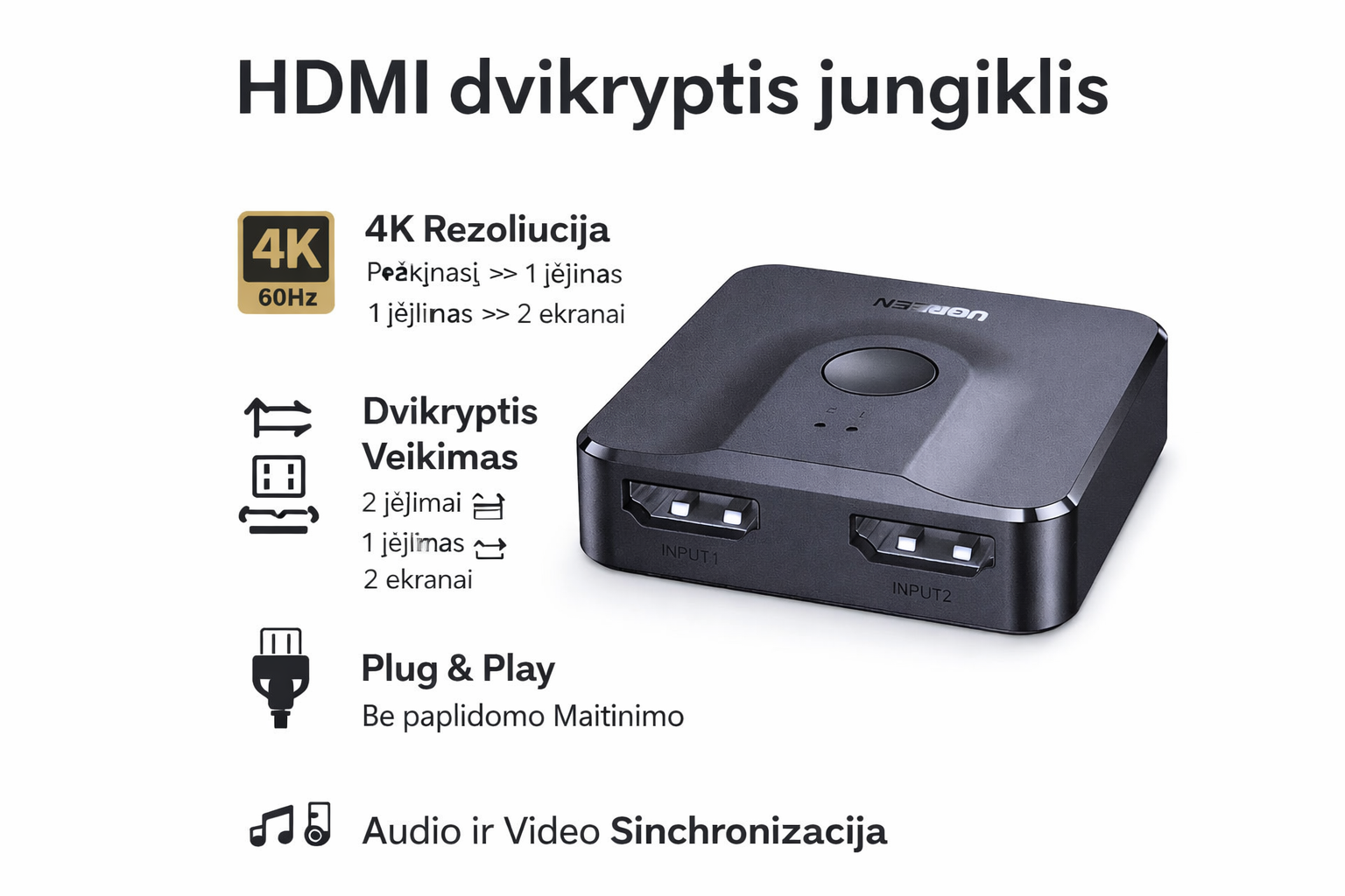 HDMI dvikryptis jungiklis - Image 2