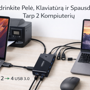 USB-C 3.0 bendrinimo jungiklis 2 įėjimai 4 išėjimai - Image 2