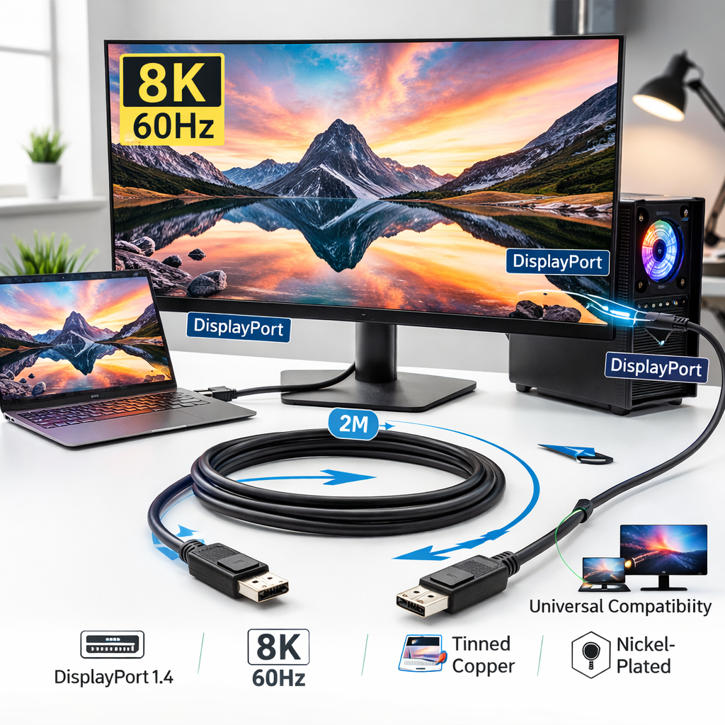 Displayport monitoriaus kabelis