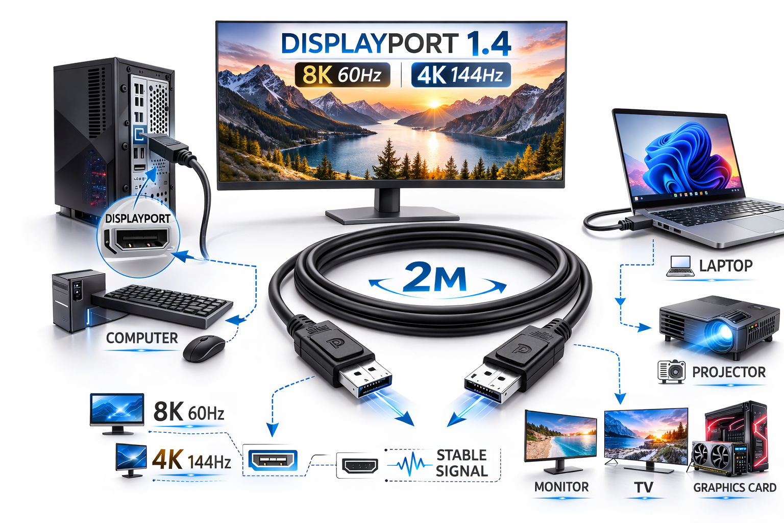 Displayport monitoriaus kabelis - Image 3