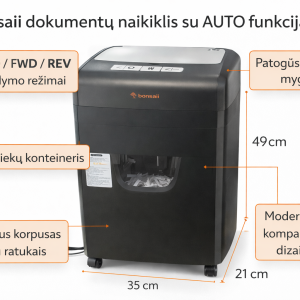 Bonsaii dokumentų naikiklis su AUTO funkcija - Image 1